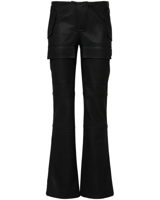 M I S B H V Black Flared Cargo Pants