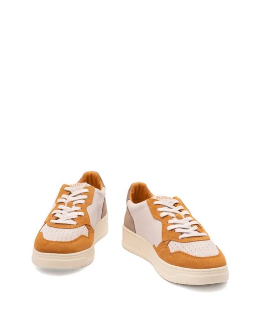 Autry Pink Medalist Lace-Up Sneakers for men