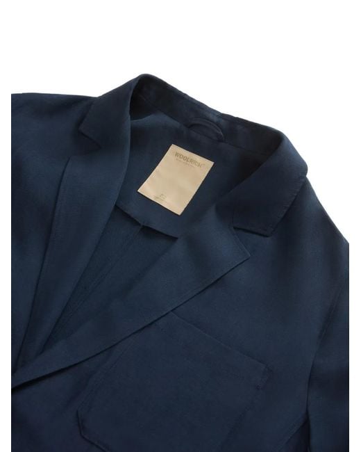 Woolrich Blue Button Patch-Pocket Blazer