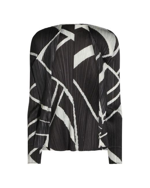 Pleats Please Issey Miyake Black Abstract-Print Pleated Sweater