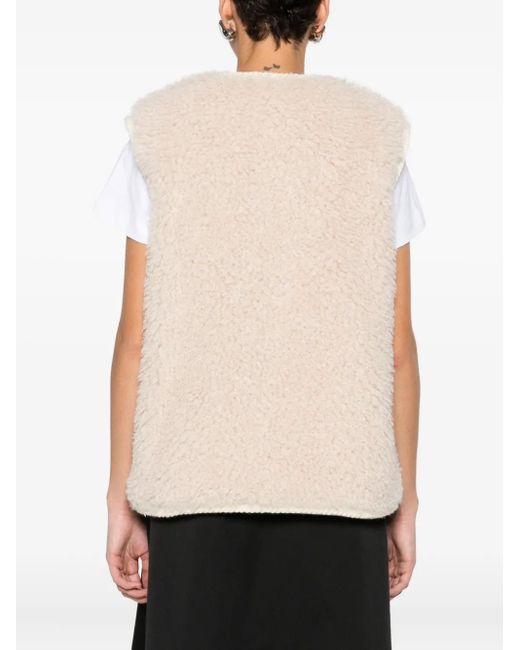 Moncler Natural Zip-Up Sleeveless Jacket