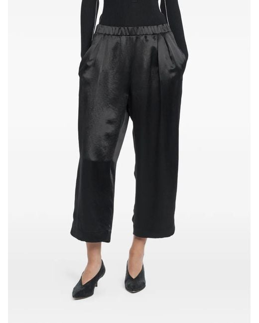 Maria McManus Black Elasticted-Waistband Trousers