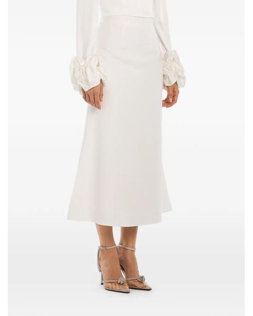 POST MERIDIEM White A-Line Midi Skirt