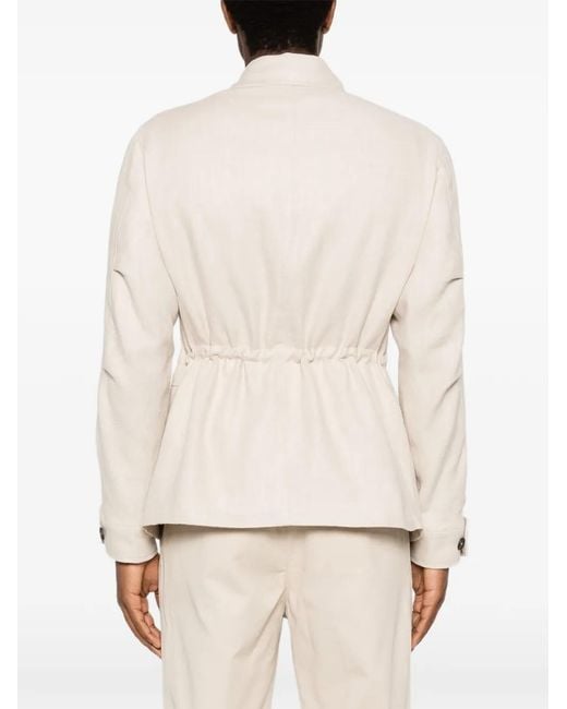 Eleventy White Four-Pocket Linen Jacket for men