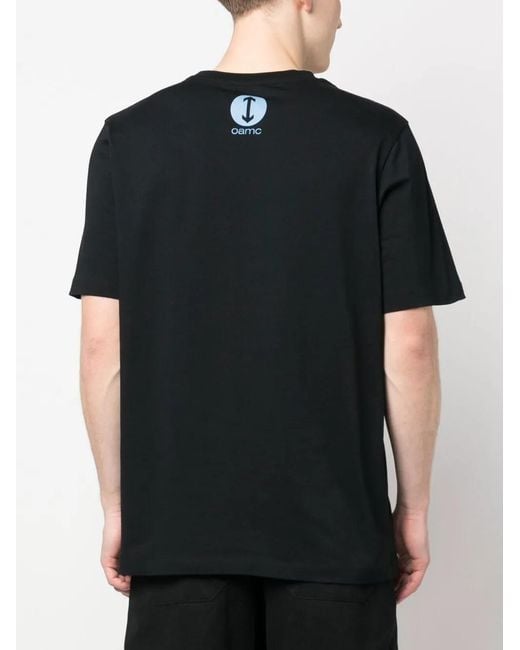 OAMC Black Logo-Print T-Shirt for men