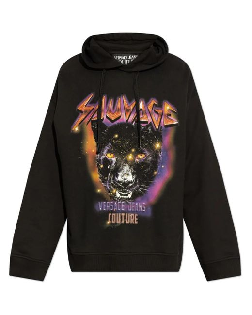 Versace Jeans Couture Hoodie Met Print in het Black voor heren