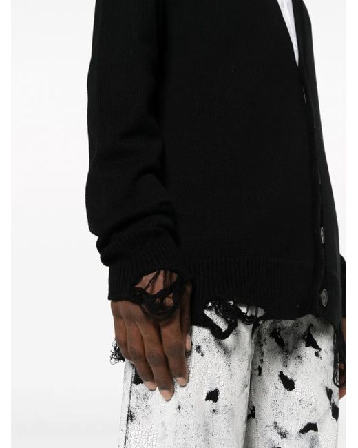 Givenchy Black Intarsia Detail Cotton Cardigan for men