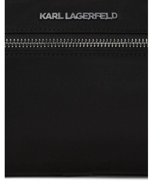 Karl Lagerfeld Black K/Nylon Buckle Belt Bag for men