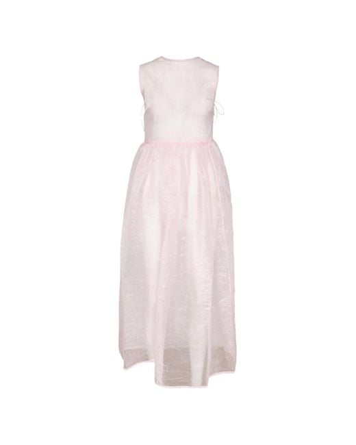 CECILIE BAHNSEN Pink Camilia Tie-Fastening Overlay Dress