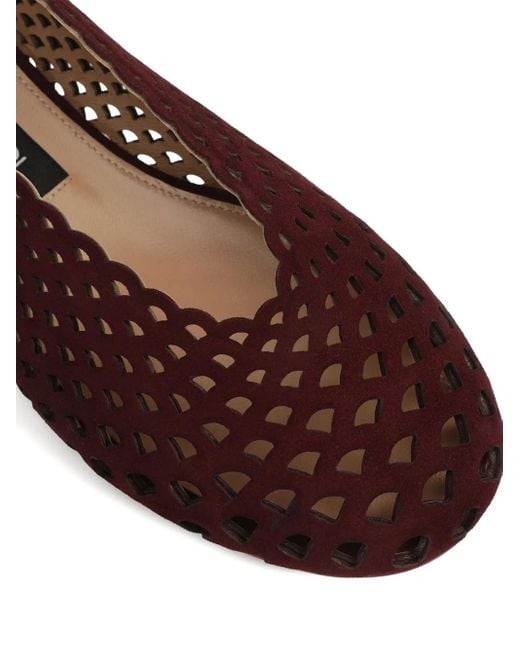 Sergio Rossi Brown Ballerinas aus Leder