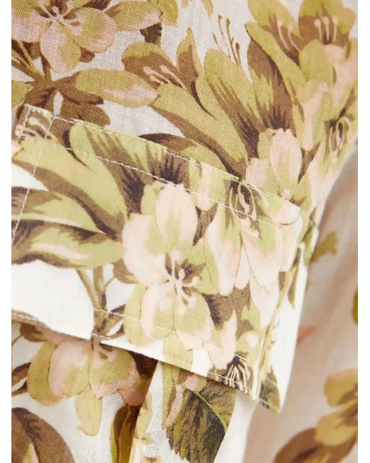 Zimmermann Natural Floral Pocket Shirt