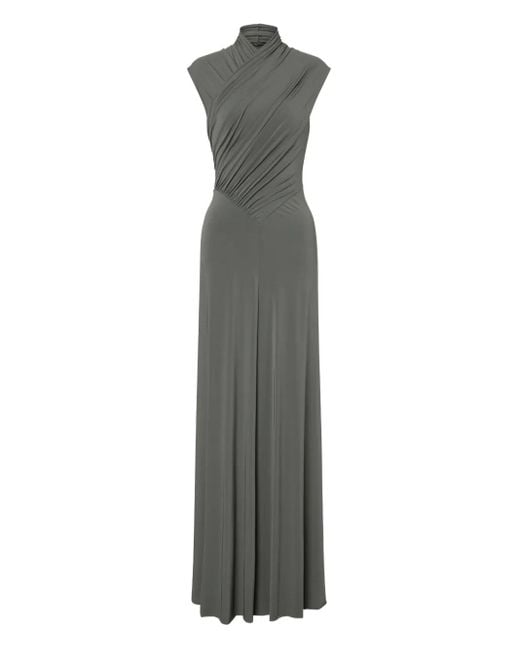 Alberta Ferretti Gray Stretch Long Dress