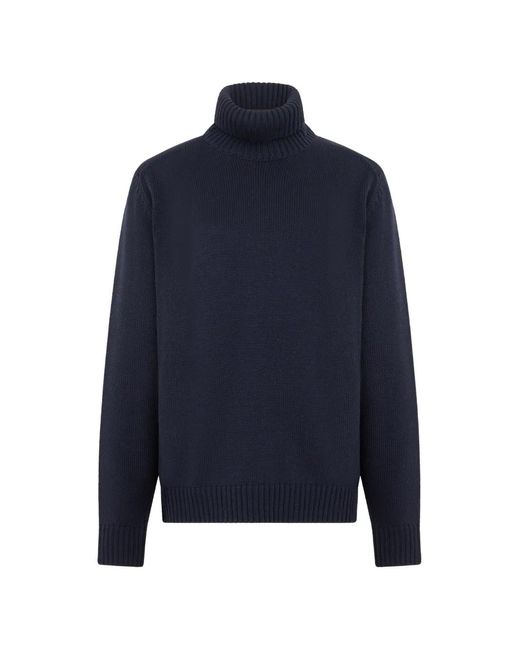 Slowear Blue Ribbed-Knit Roll-Neck Sweater for men