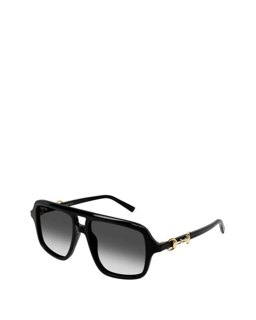 Gucci Black Navigator-Frame Sunglasses
