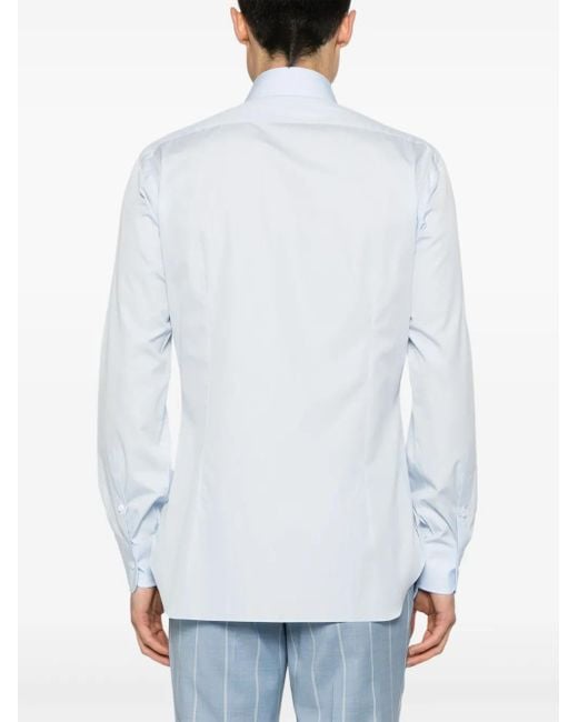 Barba Napoli White Cotton Shirt for men