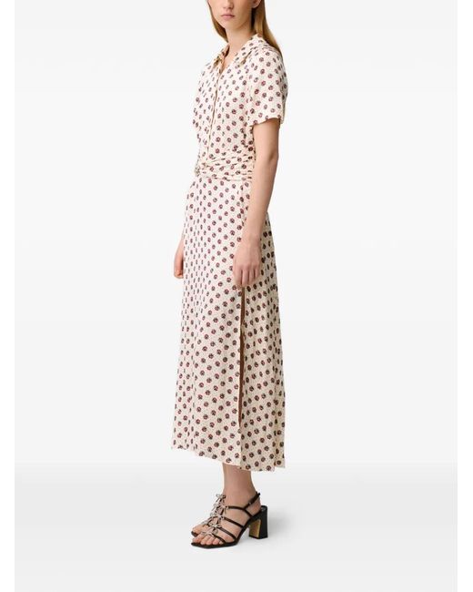 Claudie Pierlot Geknoopte Midi-Jurk Met Bloemen in het White