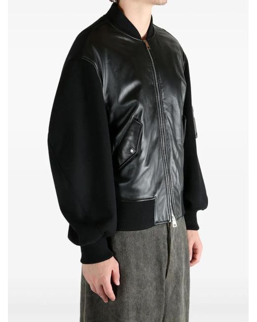 Givenchy Bomberjack Met Leren Vlakken in het Black voor heren