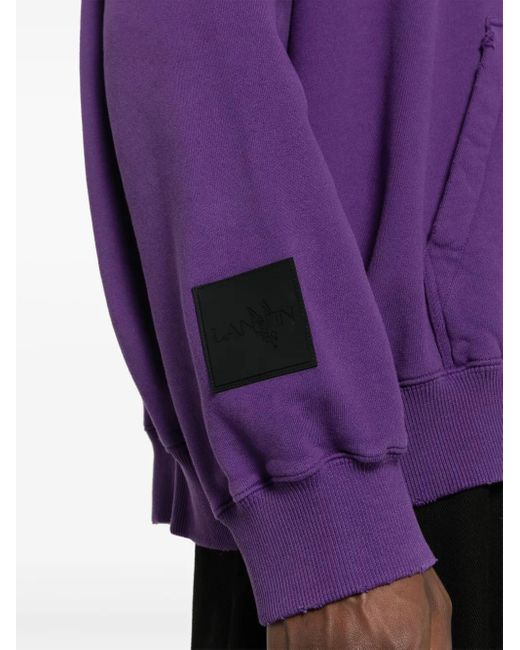 Lanvin Purple X Future Logo-Print Cotton Hoodie for men