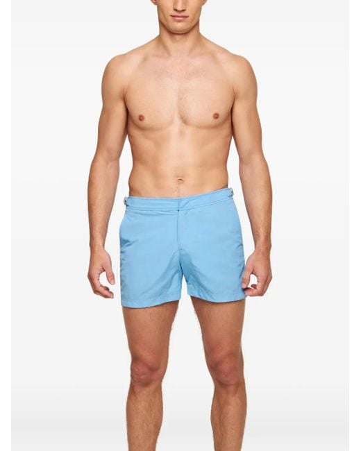 Orlebar Brown Blue Riviera Buckle-Detail Swim Shorts for men