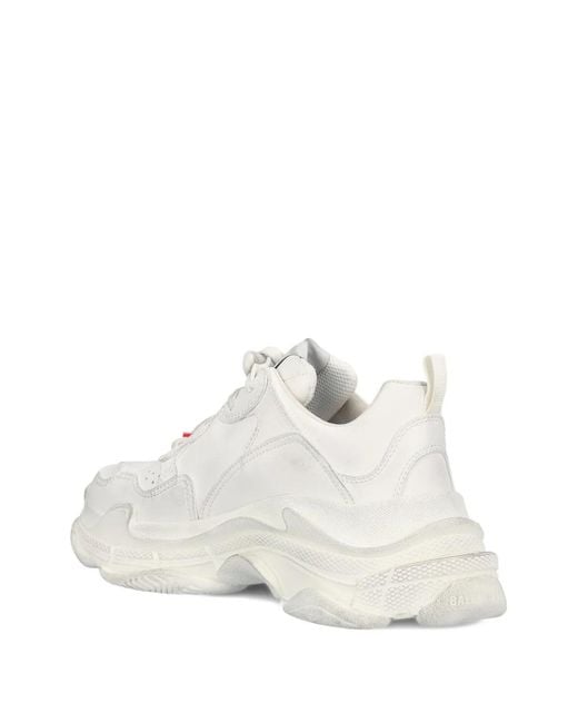 Balenciaga White Beaded Lace-Up Sneakers for men