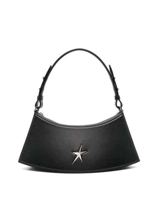 Mugler Black Zenith Leather Shoulder Bag