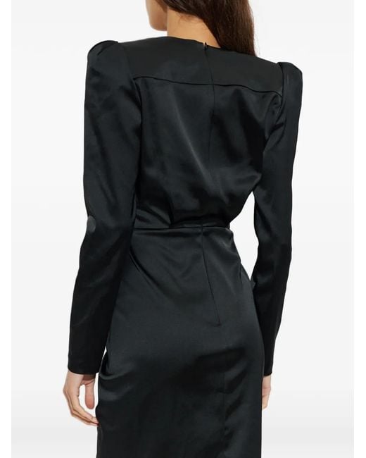 Balmain Black Draped Mini Dress
