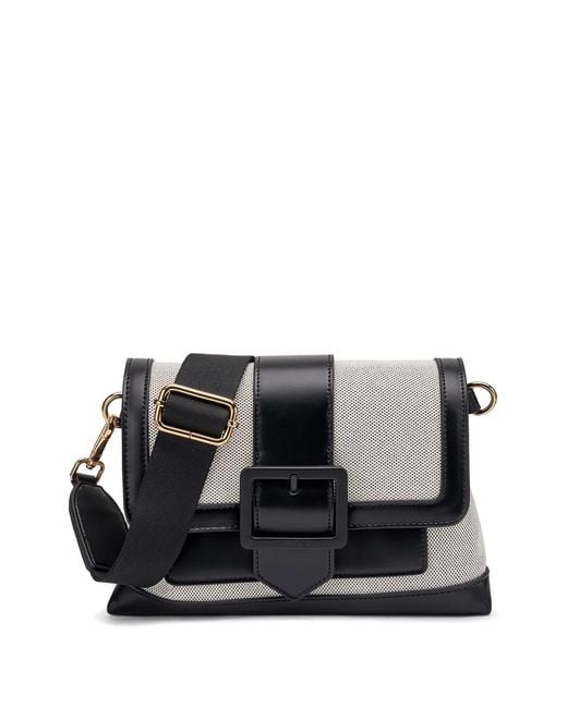 Frau Black Buckle-Detail Tote Bag