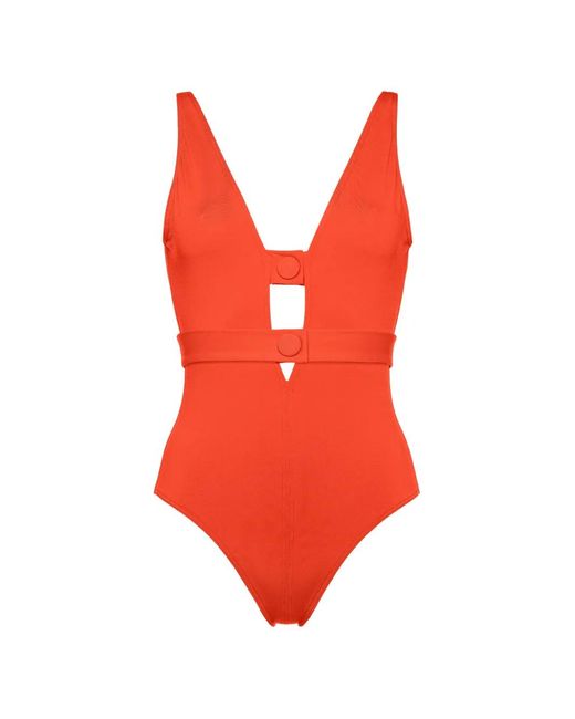 Eres Red V-Neck Swimsuit