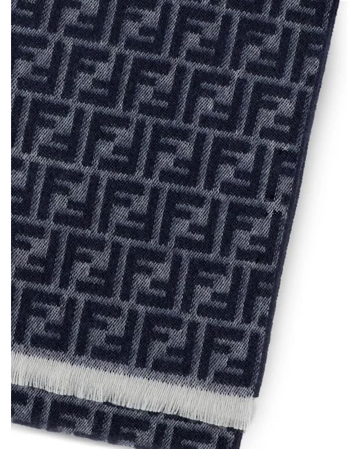 Fendi Blue Logo Scarf for men