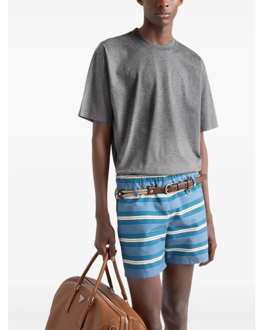 Prada Gray Cotton T-Shirt for men