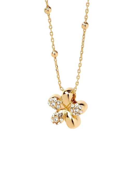 Yoj White Crystal Flower Necklace