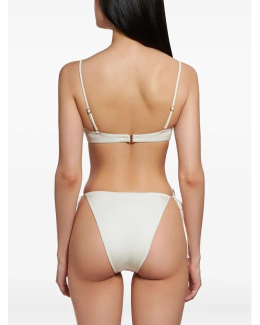 Noire Swimwear White Monowire Satin Bikini Set