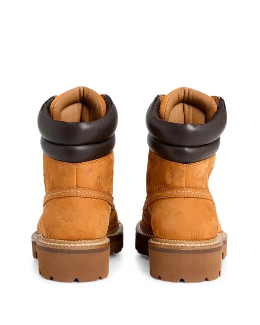 DSquared² Orange D2 Monogram Ankle Boots for men