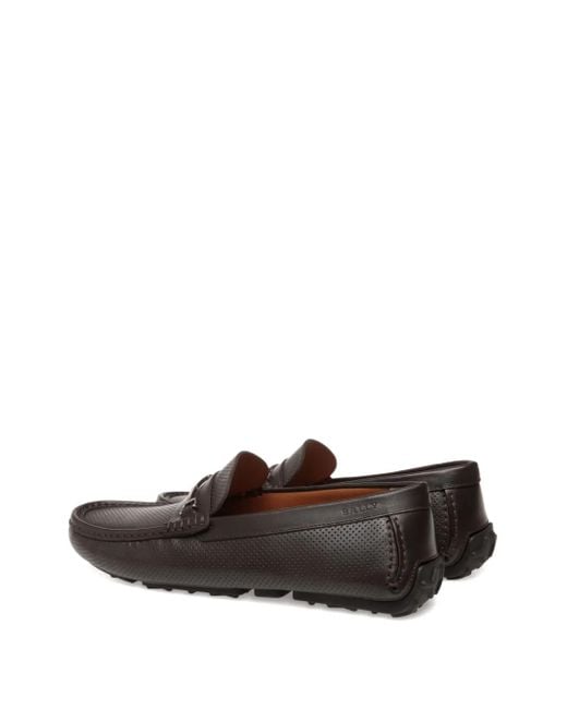 Bally Black Pilot Driver Leather Loafers for men