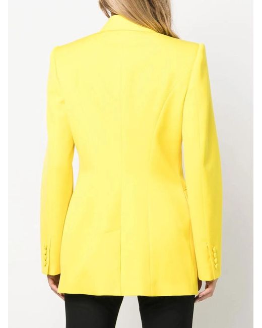 McQueen Yellow Double-Breasted Wool Blazer