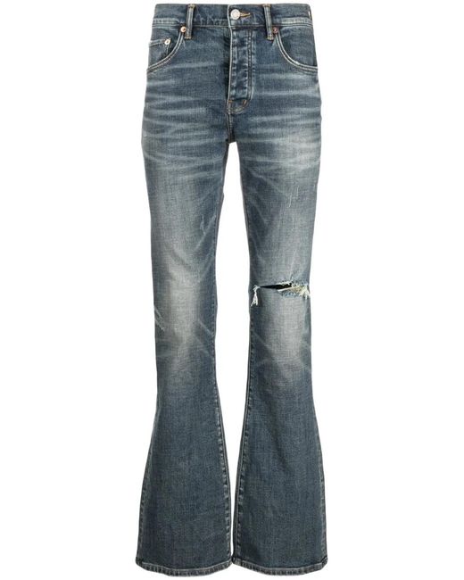 Purple Brand Blue P004 Low-Rise Flared Jeans for men