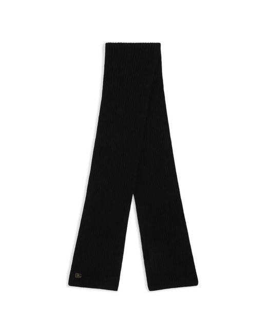 Dolce & Gabbana White English Rib Knit Scarf