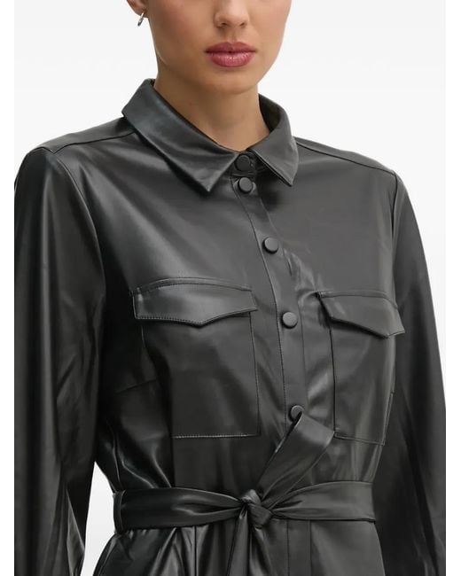 Ouí Black Belted Midi Dress
