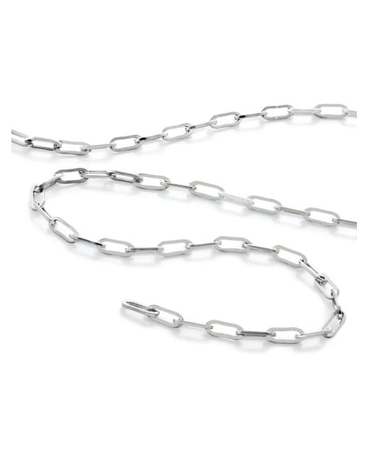 Monica Vinader White Recycled Sterling- Paperclip-Chain Necklace