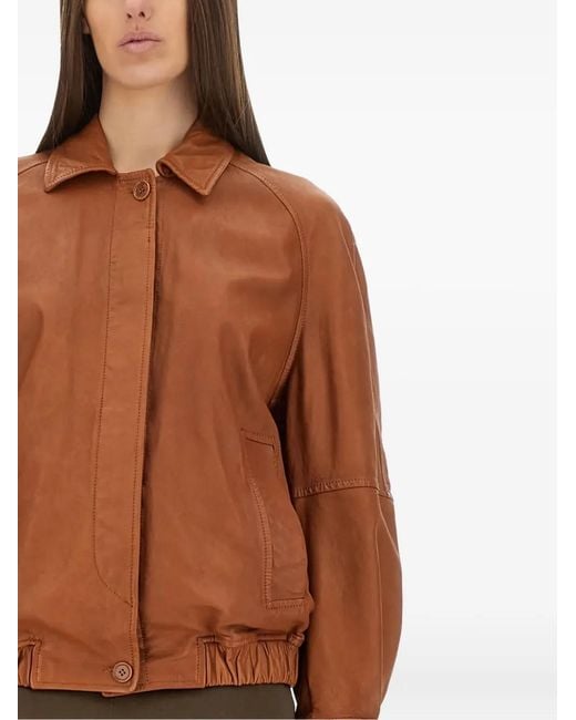 Salvatore Santoro Brown Veste Bomber En Cuir
