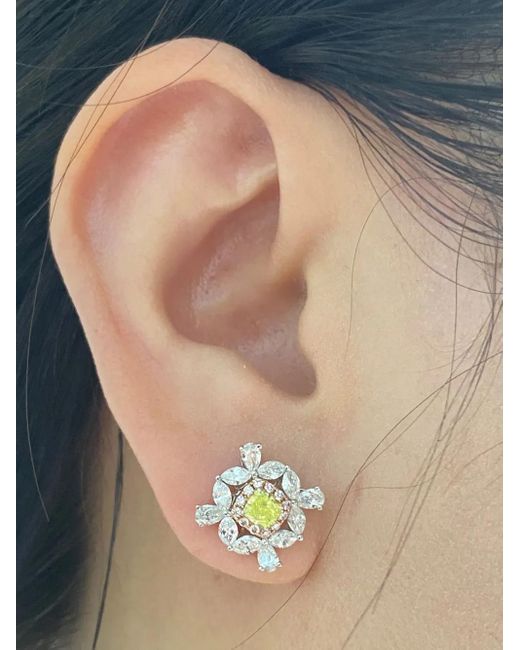 HYT Jewelry Metallic 18K Diamond Earrings