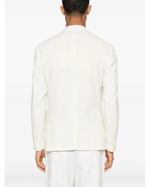 Lardini Natural Double-Breasted Blazer for men