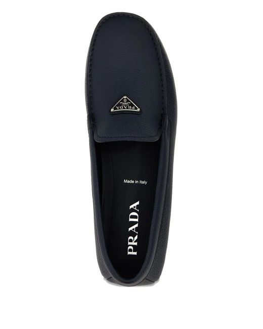Prada Blue Leather Loafers for men