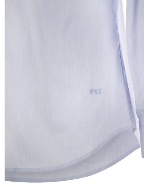 Fay Blue Buttoned Long-Sleeve Shirt for men