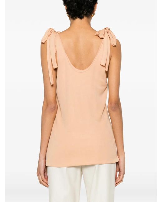 Chloé Natural Tie-Fastening Tank Top
