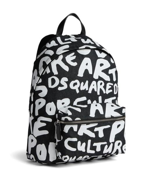 DSquared² White Logo-Print Backpack for men