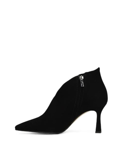 The Seller Black Pointed-Toe V-Cut Ankle Boots