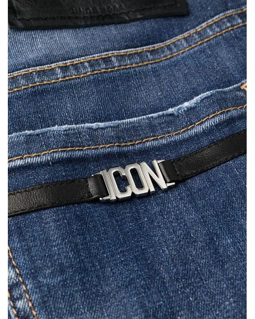 DSquared² Blue Wide-Leg Icon Jeans