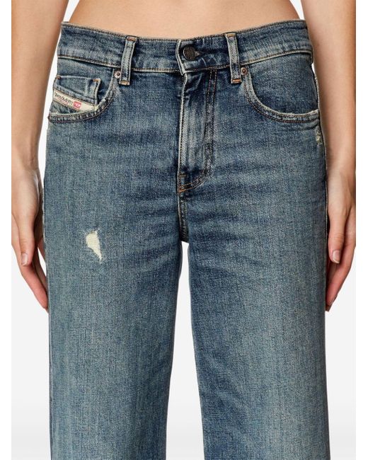 DIESEL Mid-waist Bootcut Jeans in het Blue