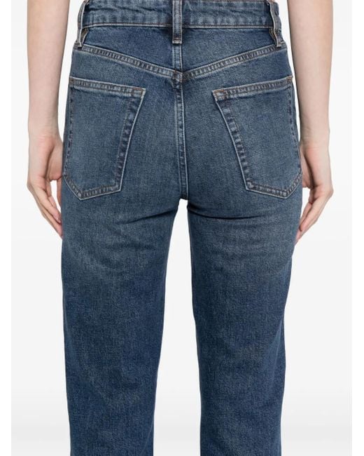 FRAME Blue The Ruler Cropped Jeans
